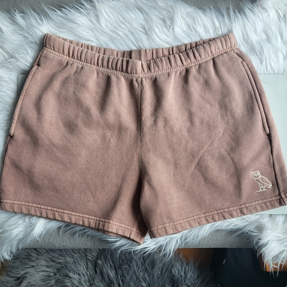OVO ladies Sweat Shorts in Pinky Beige Summer pocket Shorts in size Small NWT